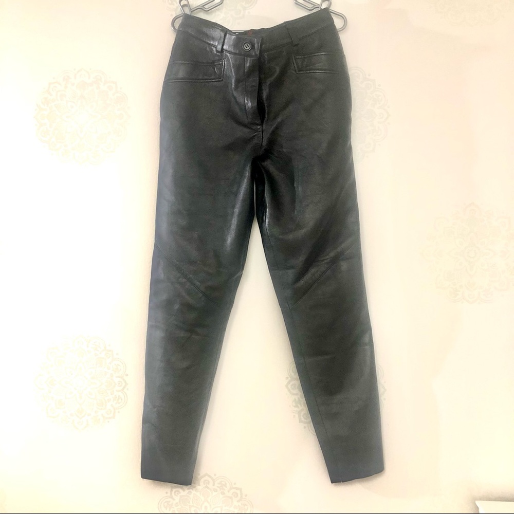 Supple High Waist Leather Pants